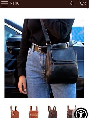 Jack Georges Black Leather Crossbody Bag for Women - Sleek Everyday Shoulder Bag